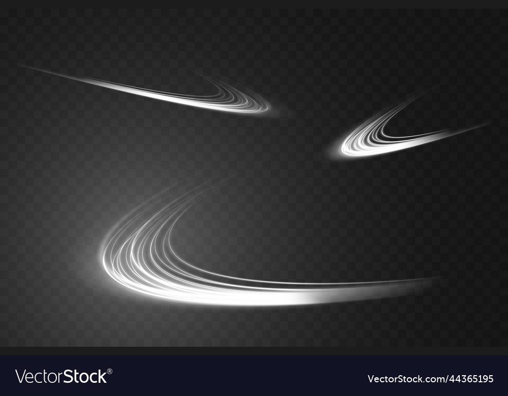 Set of abstract light lines movement and speed vector image Set of abstract light lines movement and speed