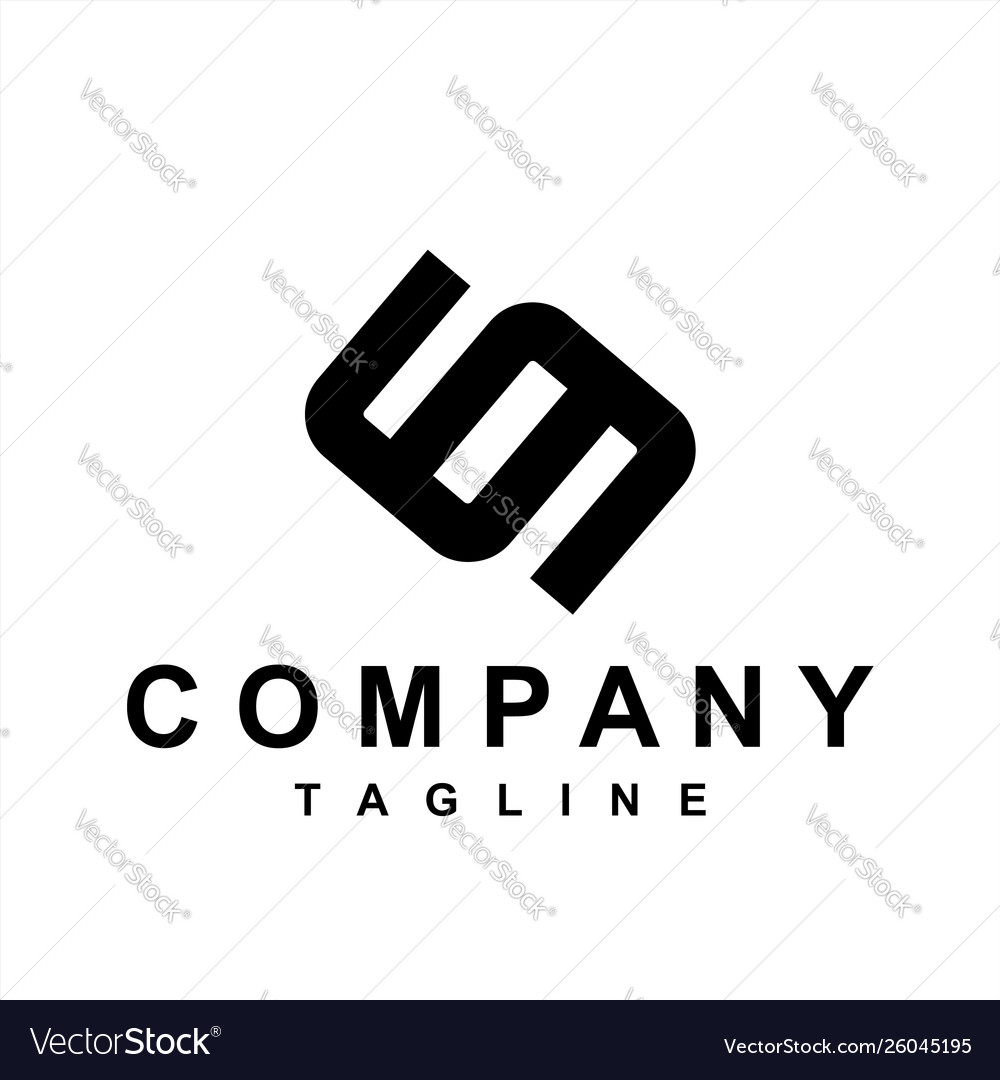 Simple msm mm s csc initials geometric line art vector image Simple msm mm s csc initials geometric line art