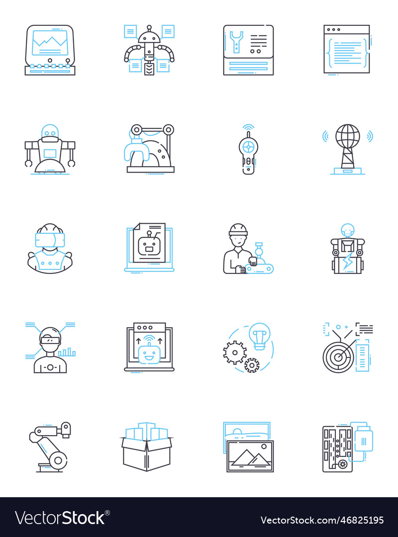 Technische Zeichnung Linear Icons set blueprint