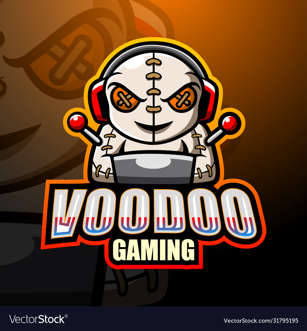 Voodoo gamer mascot esport logo design Royalty Free Vector