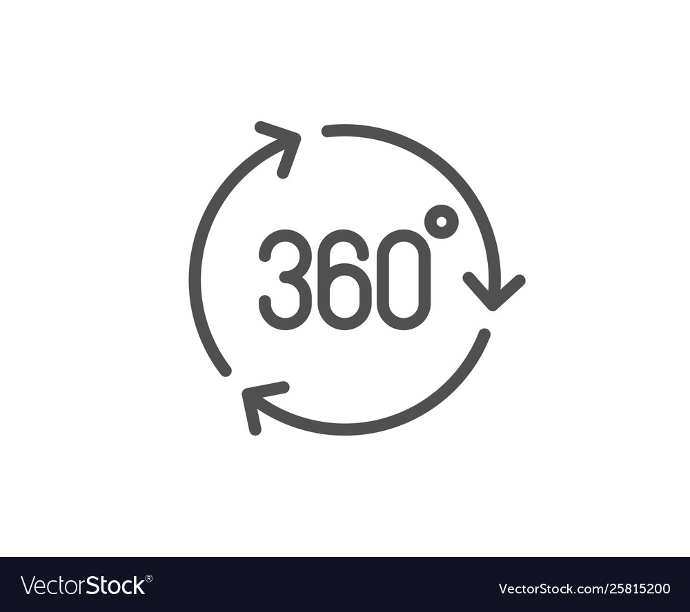 360 degree line icon vr technology simulation Vector Image