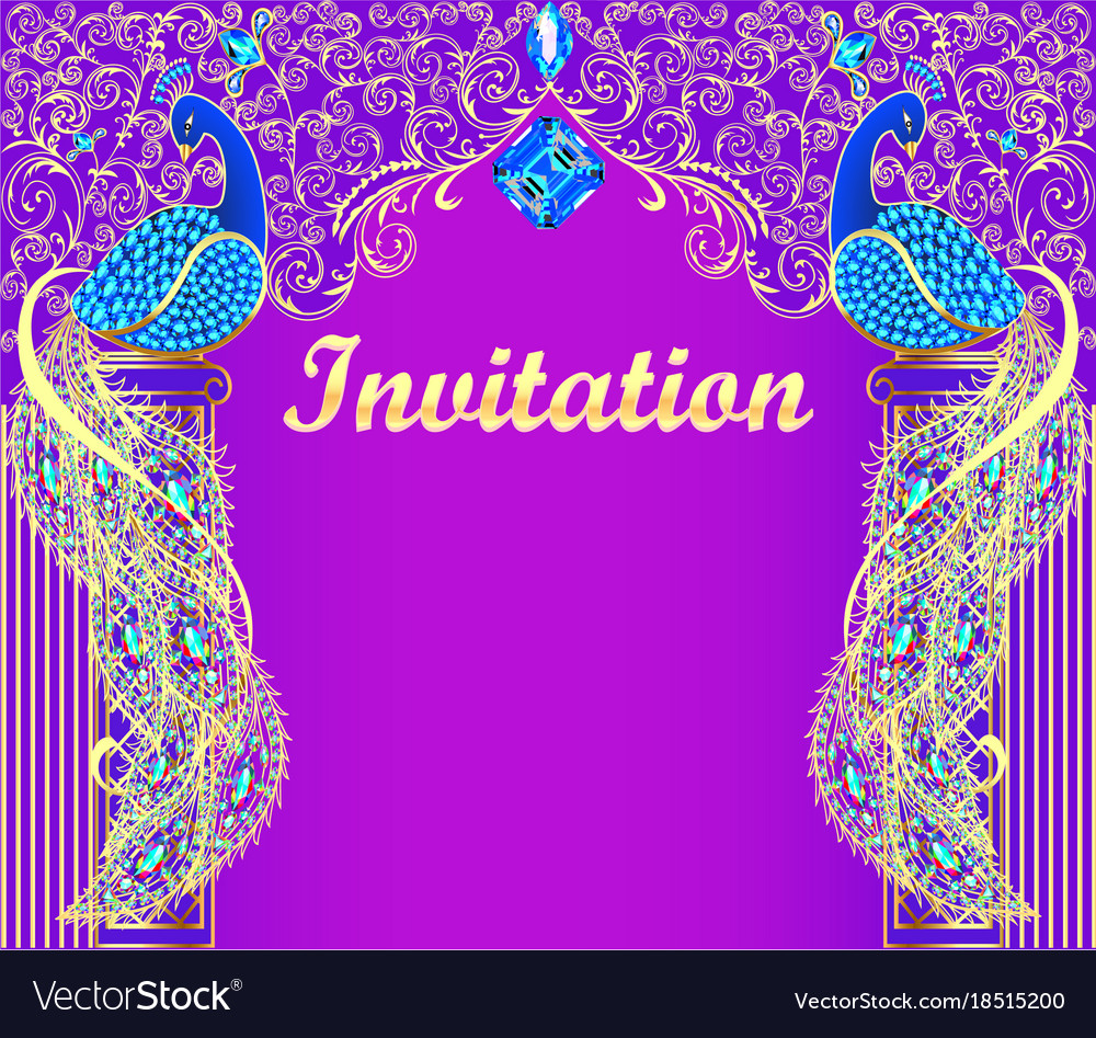 Background with peacock gold ornament Royalty Free Vector