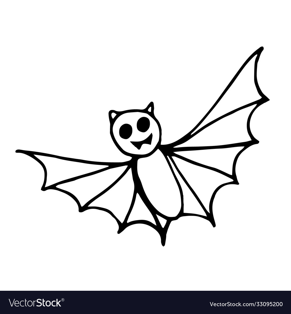 Bat hand drawn in doodle style scandinavian Vector Image