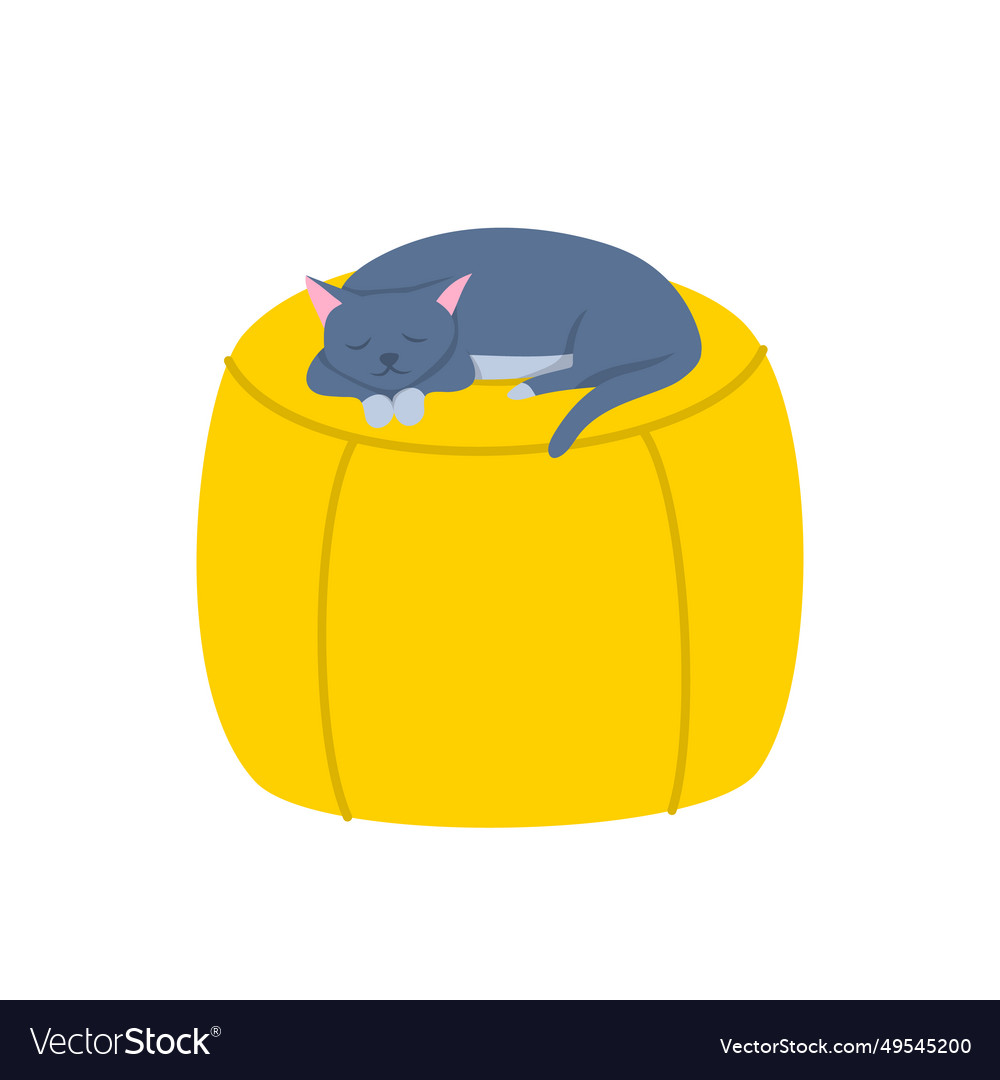 Cartoon color poof with a cat concept Royalty Free Vector