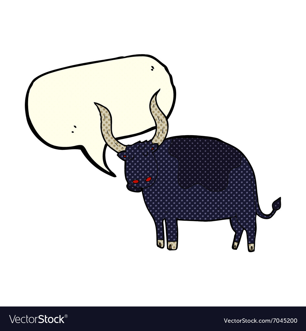 Cartoon Ox With Speech Bubble Royalty Free Vector Image