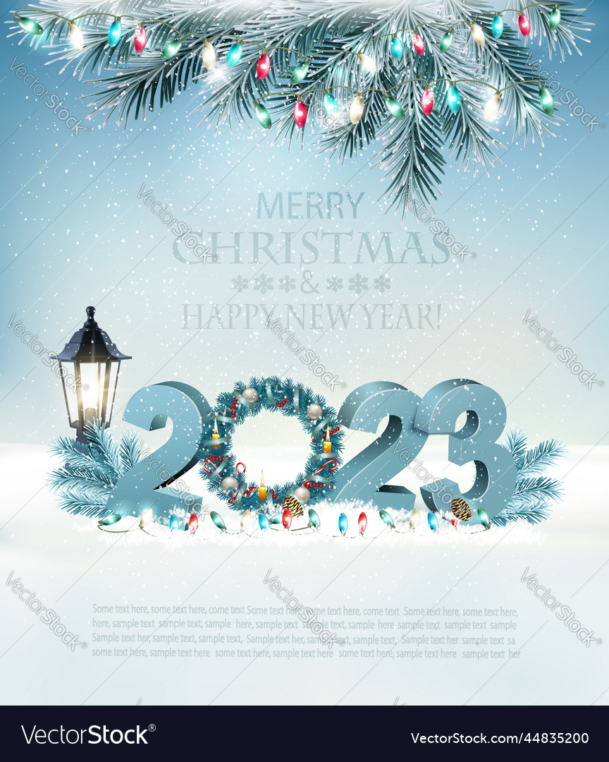 Christmas holiday background background with 2023 Vector Image