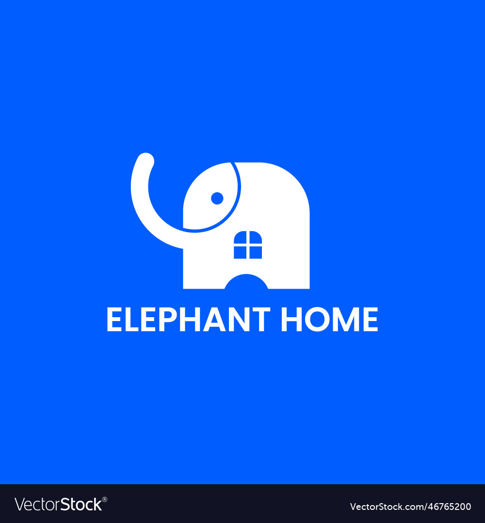 Elephant home minimalist logo design