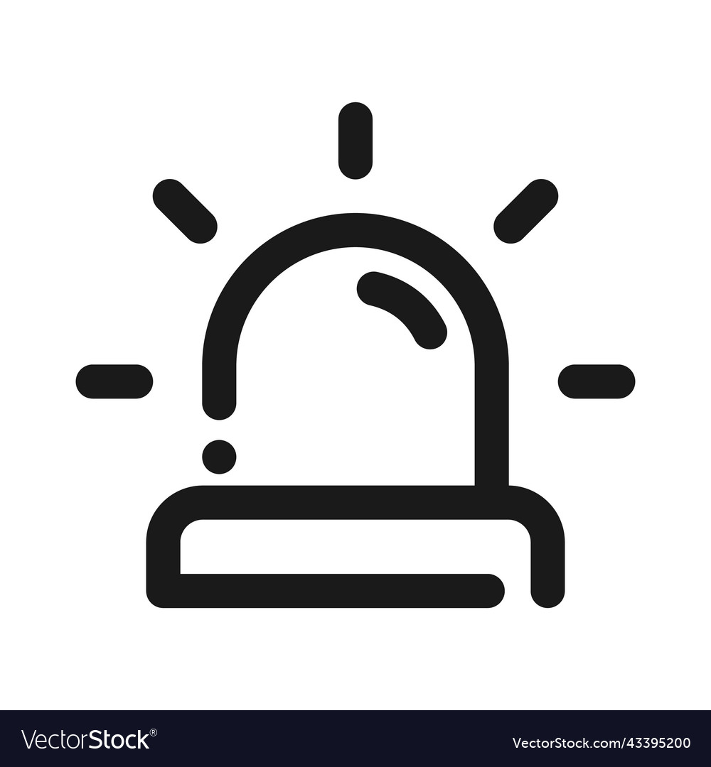 Emergency siren icon line style dept Royalty Free Vector