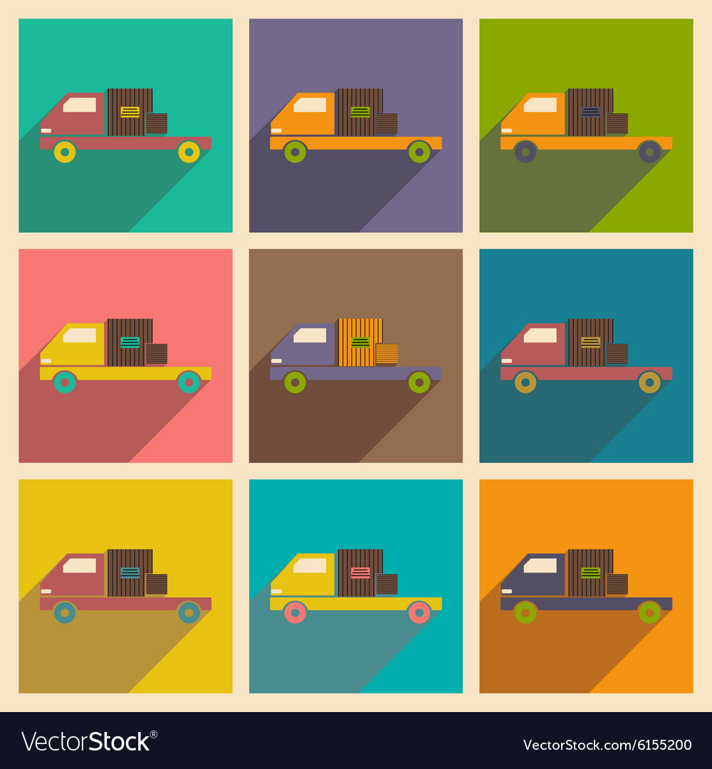 Flat with shadow concept and mobile application