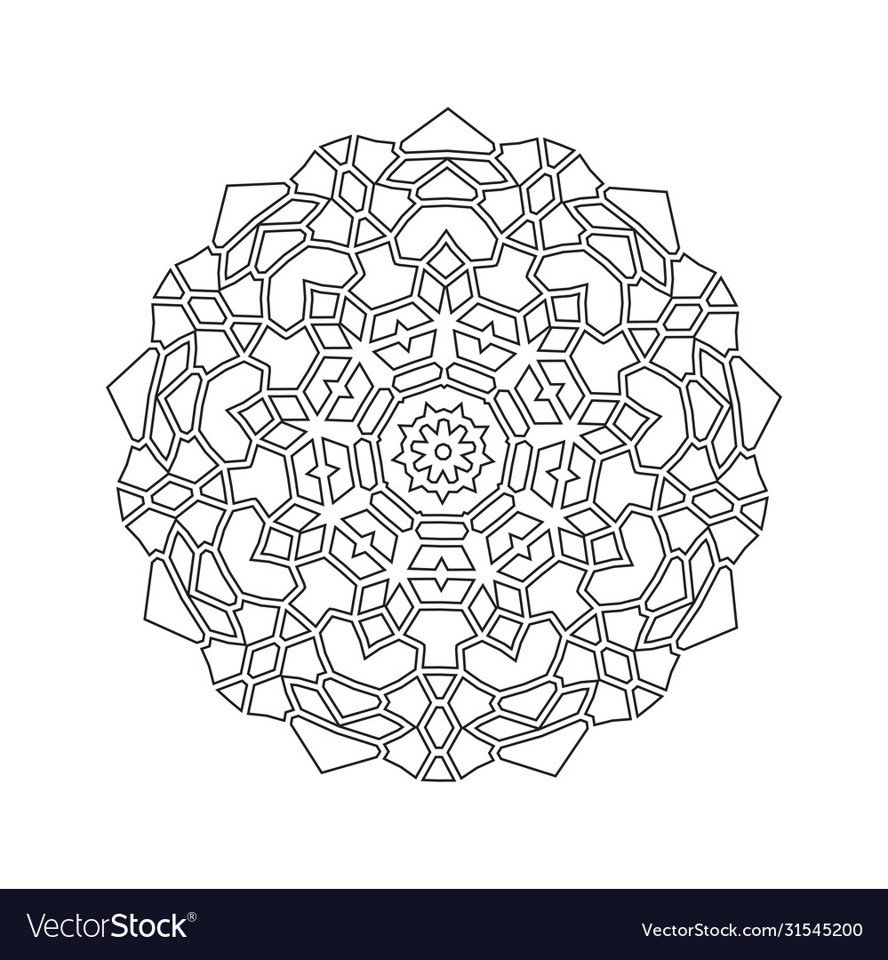 Floral straight lined mandala trendy tattoo Vector Image