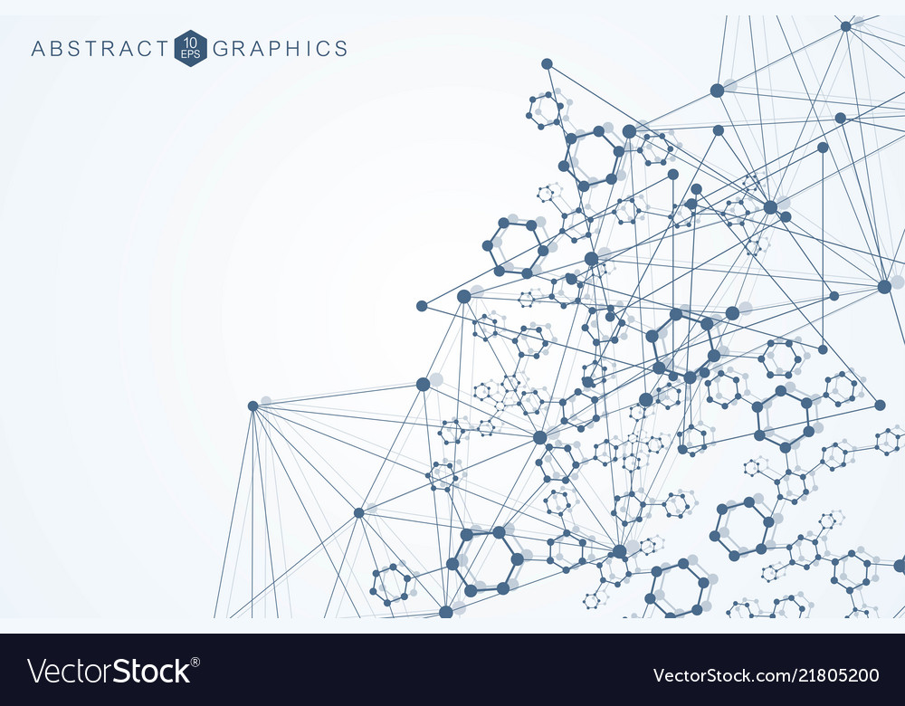 Geometric abstract background with connected line vector image Geometric abstract background with connected line