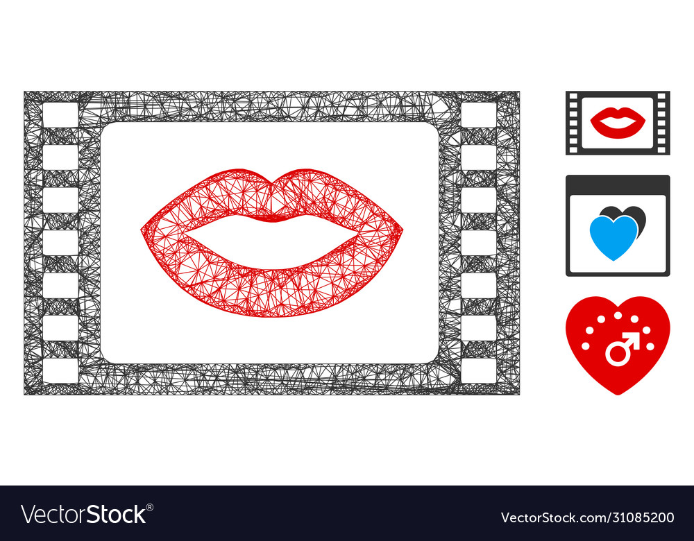 Love story movie polygonal web mesh vector image Love story movie polygonal web mesh