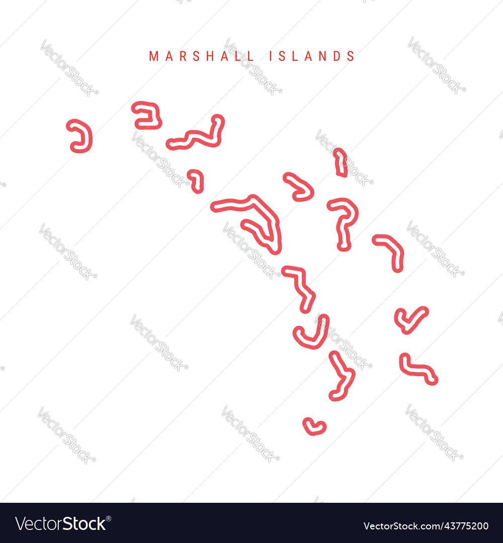 Marshall islands editable outline map Royalty Free Vector