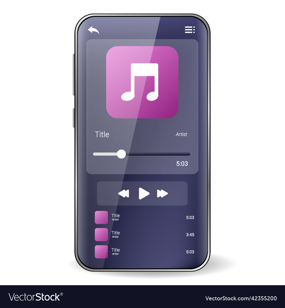 Music player user interface realistic smartphone