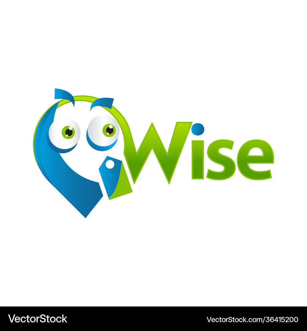 Owl coupon with wise lettering logo design Vector Image