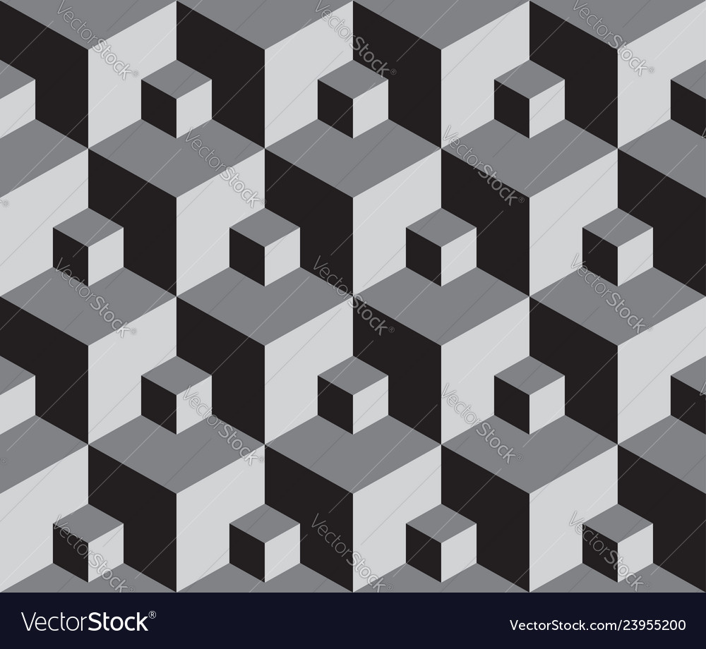 Seamless pattern 3d cube vector image Seamless pattern 3d cube