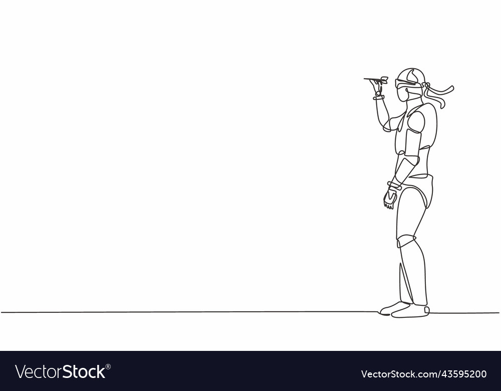 Single continuous line drawing robot blindfolded