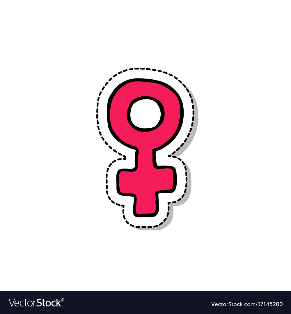 Symbol of the feminine doodle icon Royalty Free Vector Image