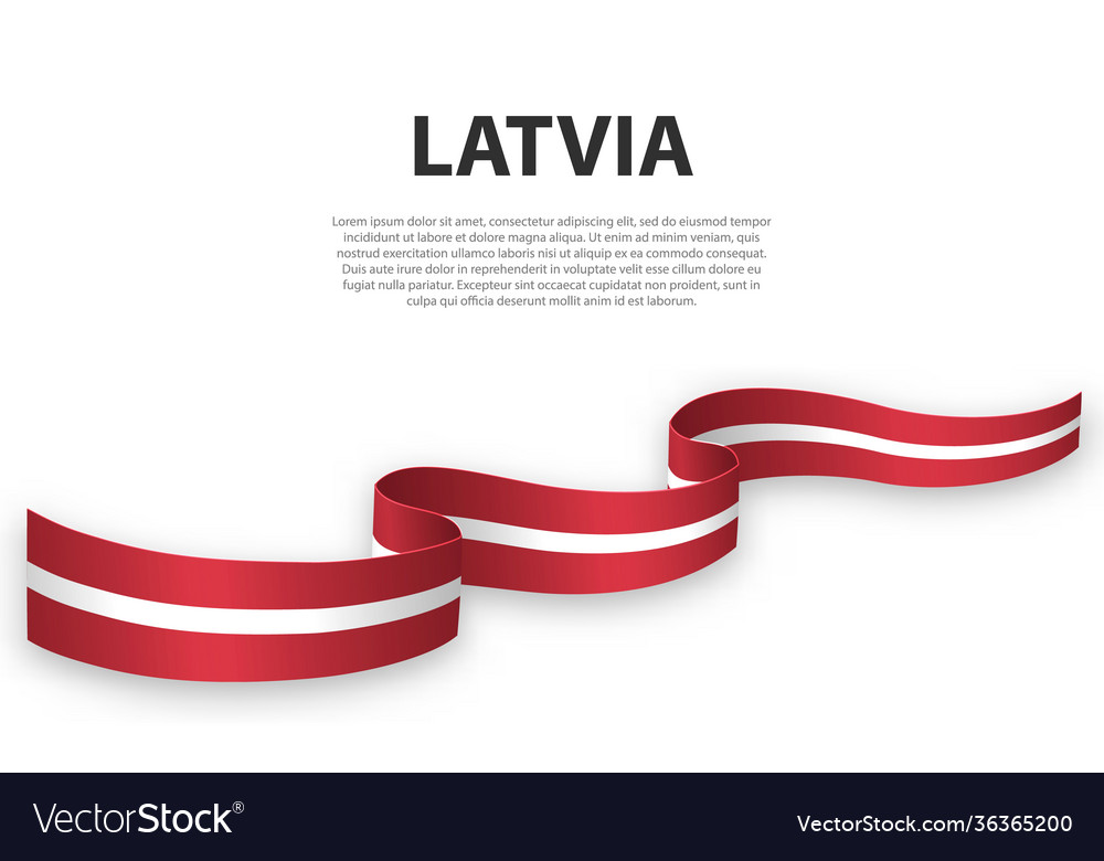 Waving Band oder Banner mit Flagge Latvia