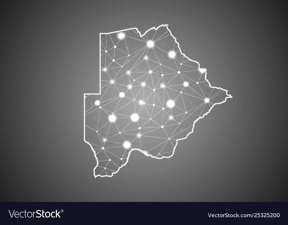Wireframe mesh polygonal botswana map abstract vector image Wireframe mesh polygonal botswana map abstract