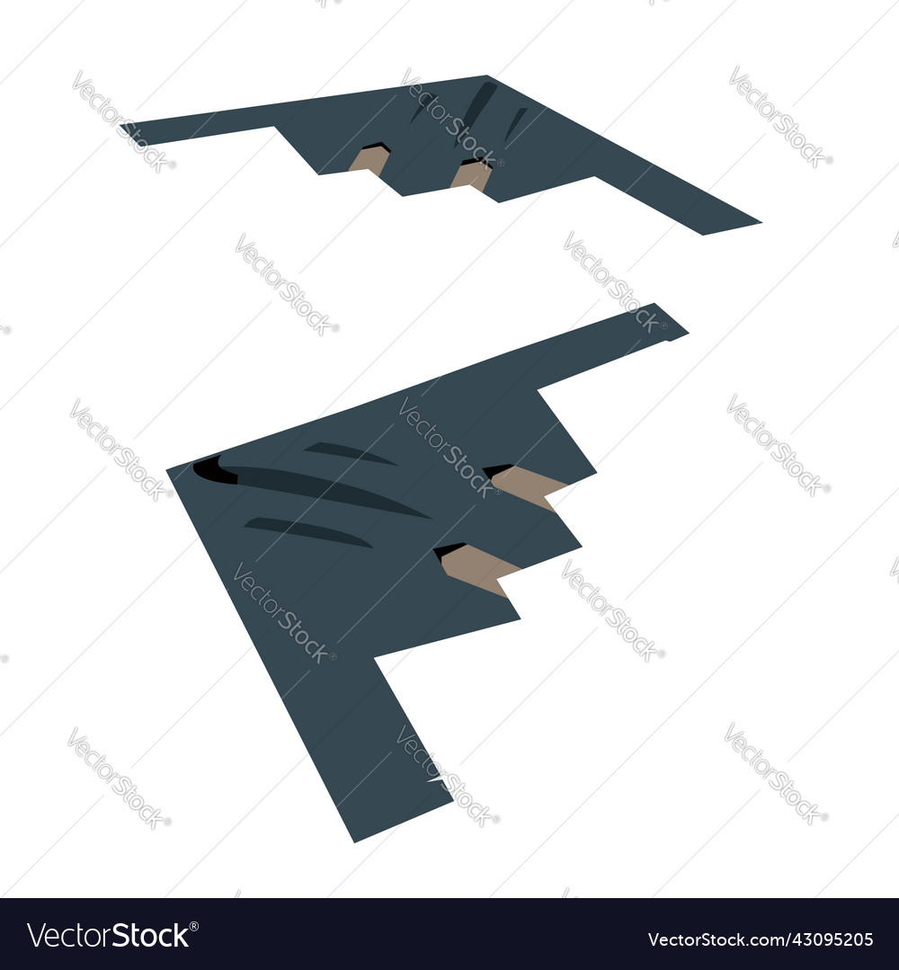 B2 bomber aircraft set design Royalty Free Vector Image