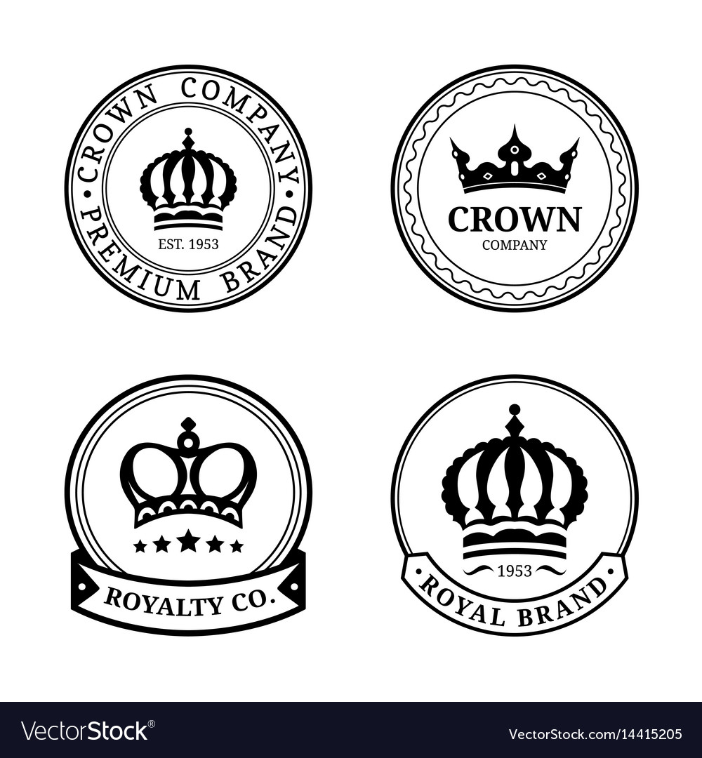 Crown logos set luxury corona monograms