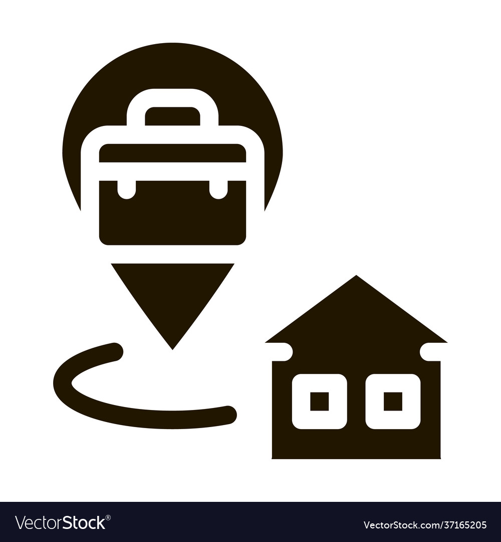 Direction from home to work icon glyph