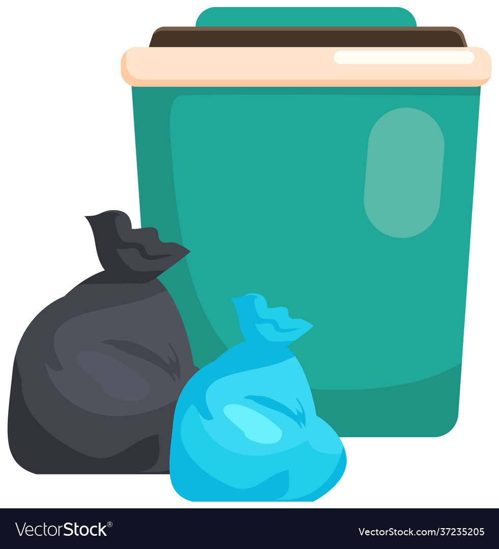 Garbage container refuse sorting concept zero vector image Garbage container refuse sorting concept zero