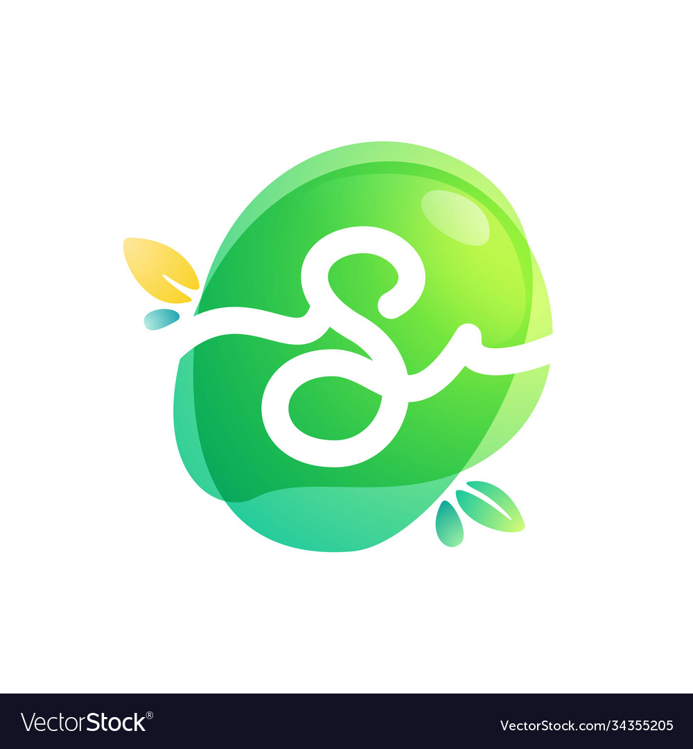 Green eco letter s logo