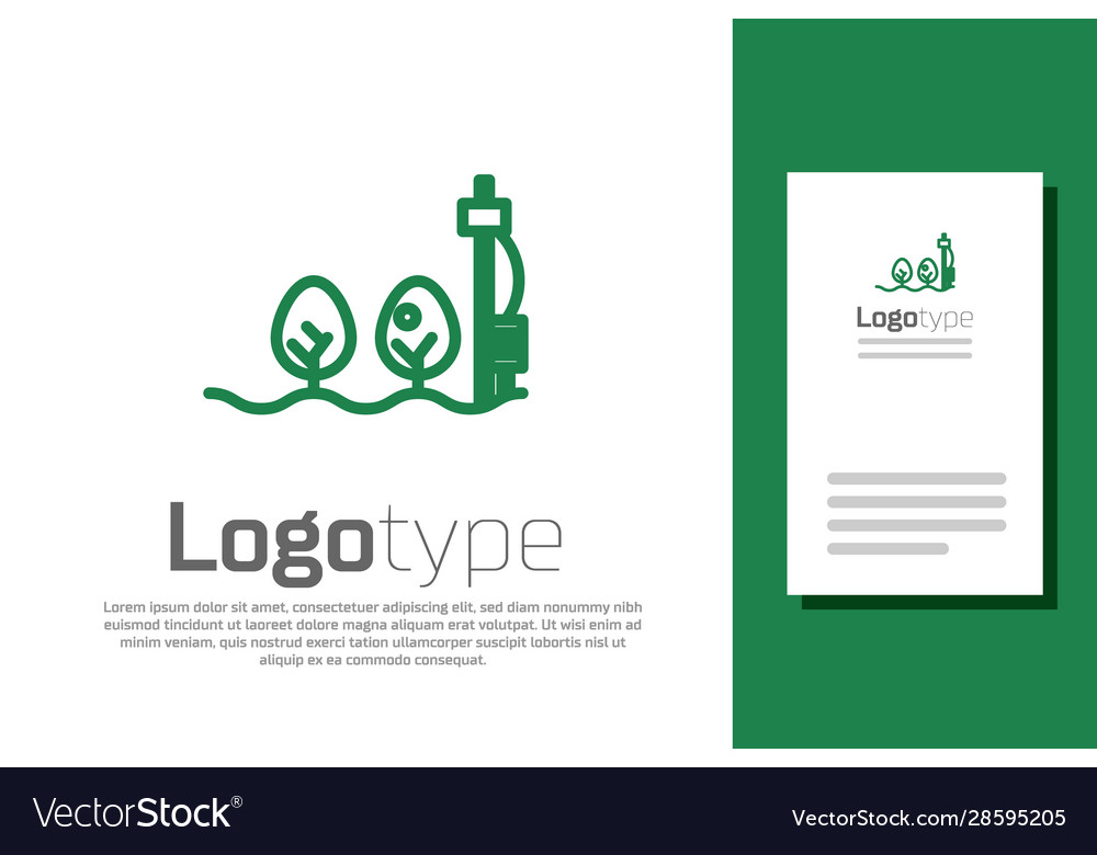 Grüne Linie Standalone Sensor und Pflanzensymbol