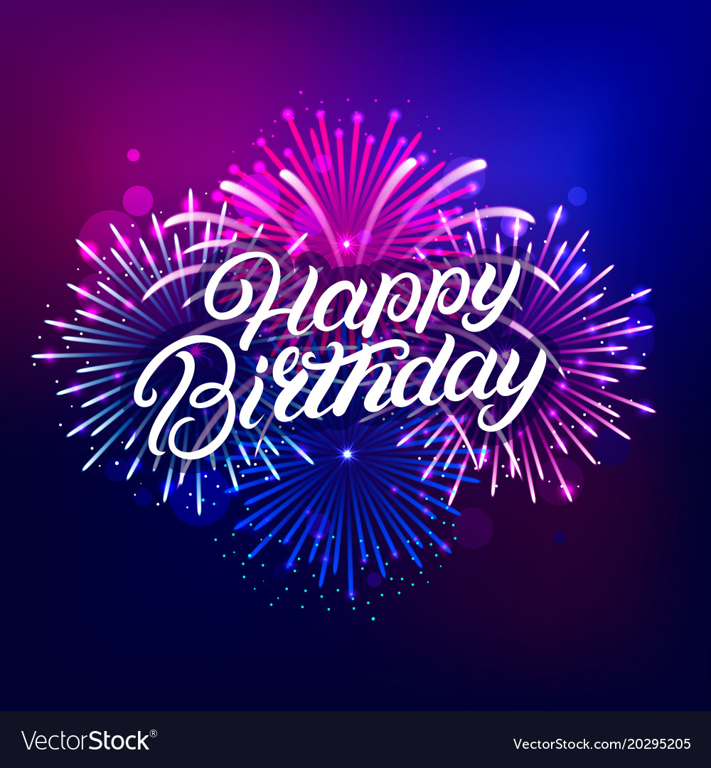 Happy birthday hand written lettering text Vector Image