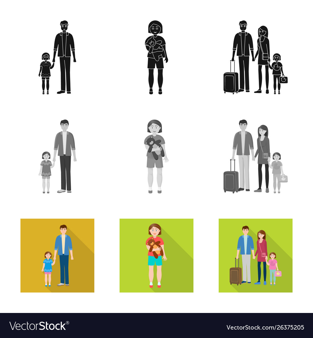 Isolated object character and avatar icon set vector image Isolated object character and avatar icon set
