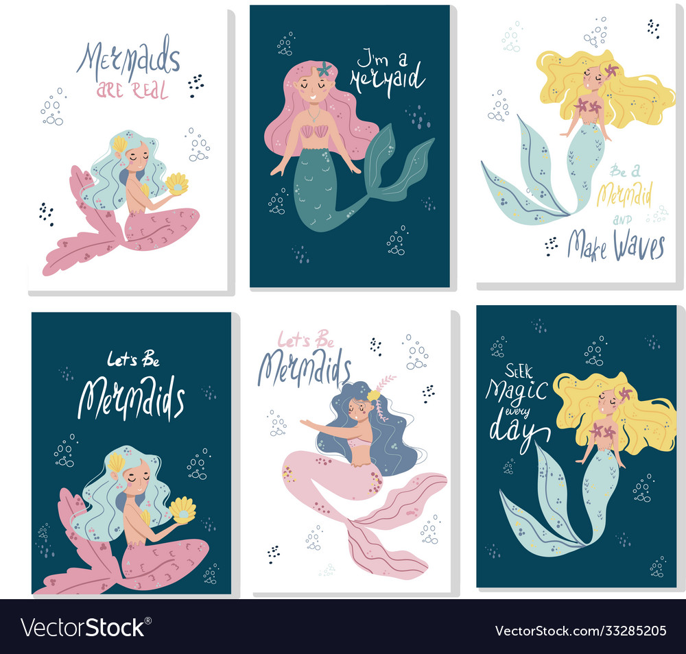 Mermaid Kartenvorlagen
