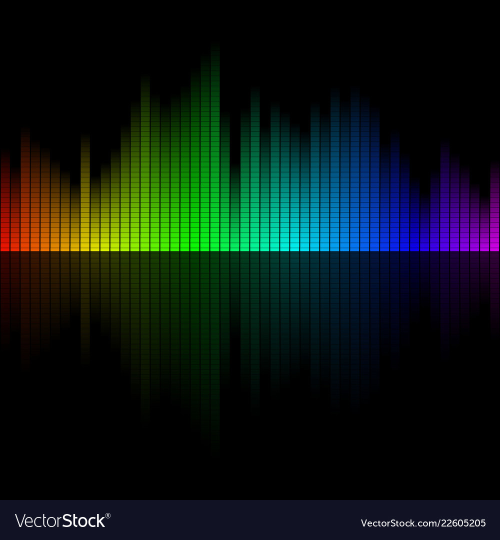 Multicolor sound wave from equalizer background vector image Multicolor sound wave from equalizer background