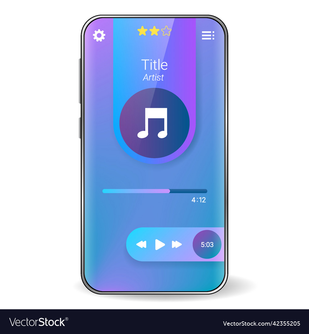 Music player user interface realistic smartphone
