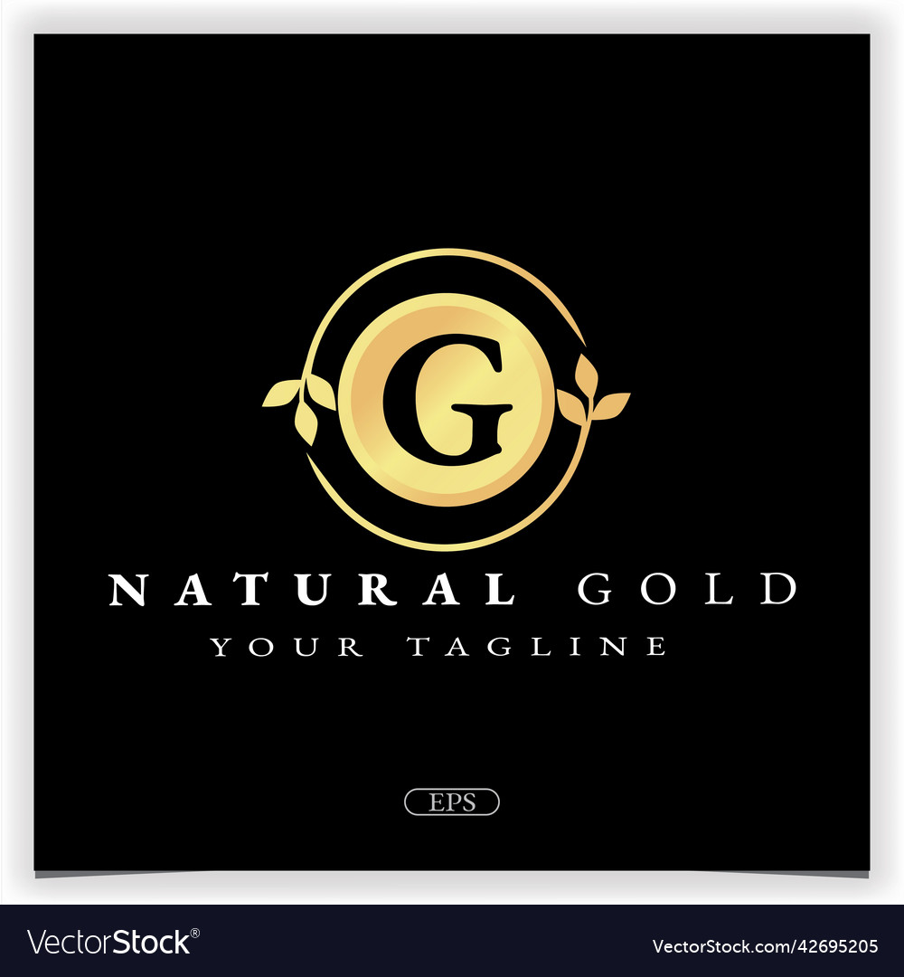 Naturgold Buchstaben g Logo Premium elegant