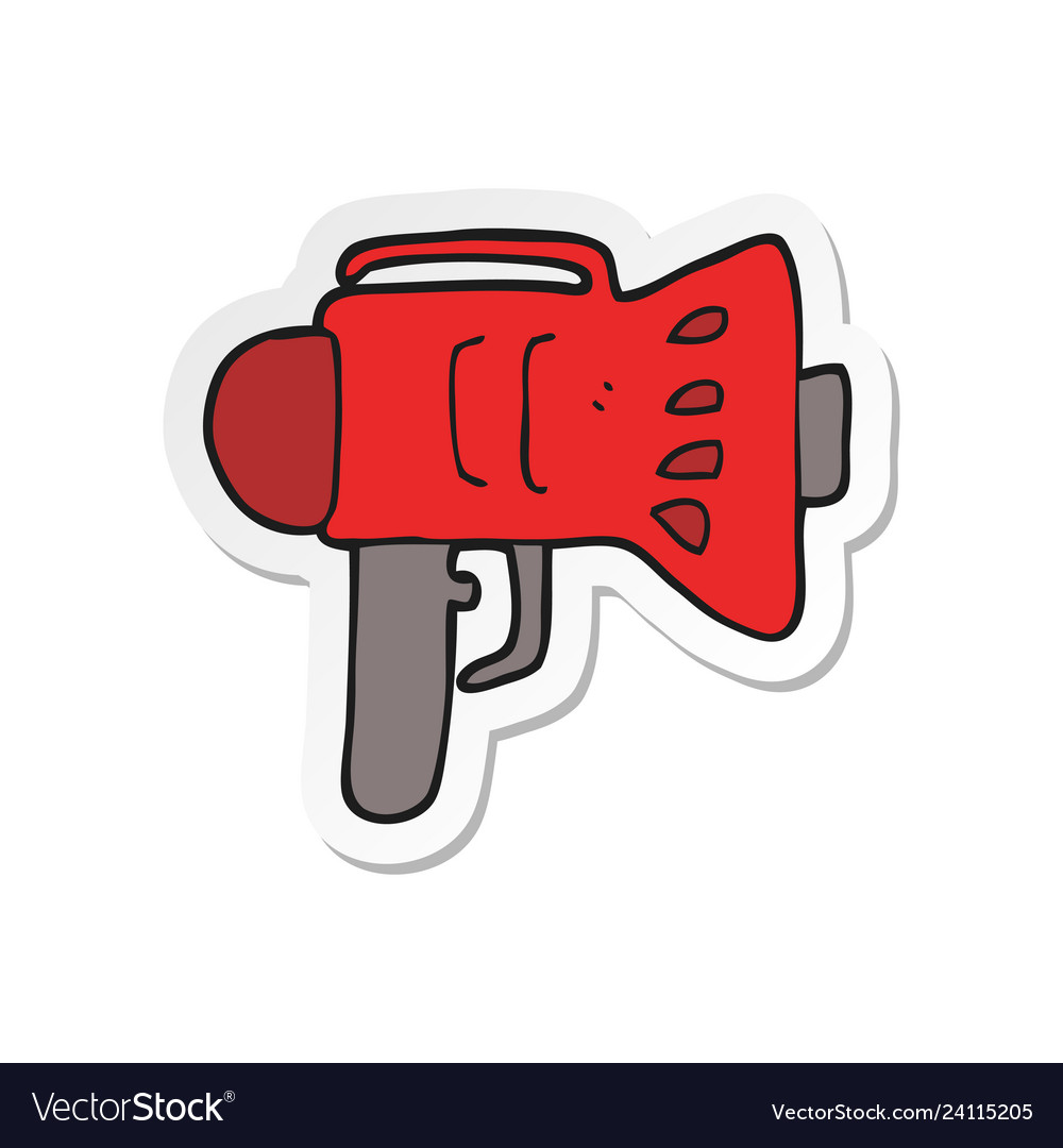 Sticker of a cartoon loud hailer