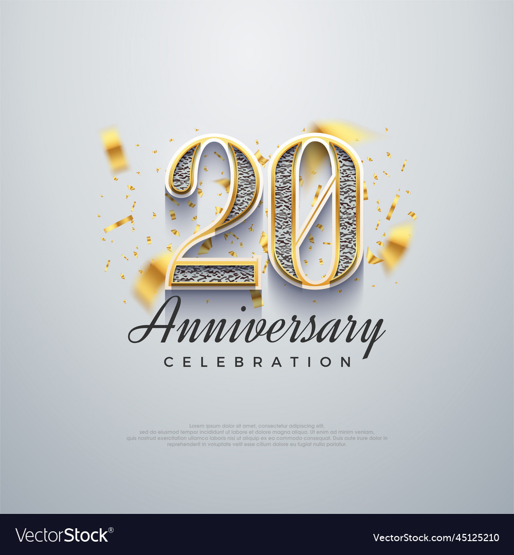 20th anniversary number shiny luxury premium Vector Image