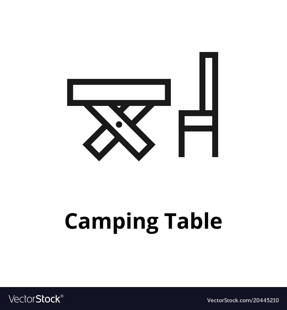 Camping table line icon Royalty Free Vector Image