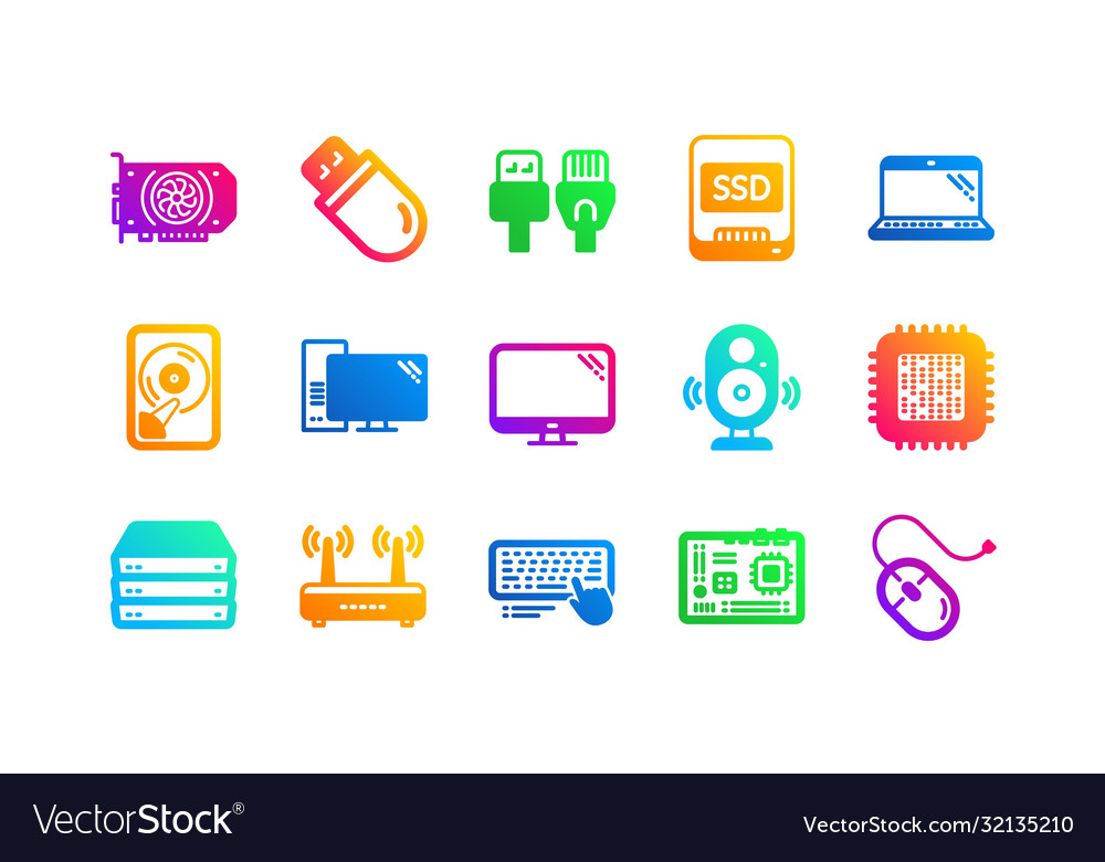 Computer device icons motherboard cpu and laptop