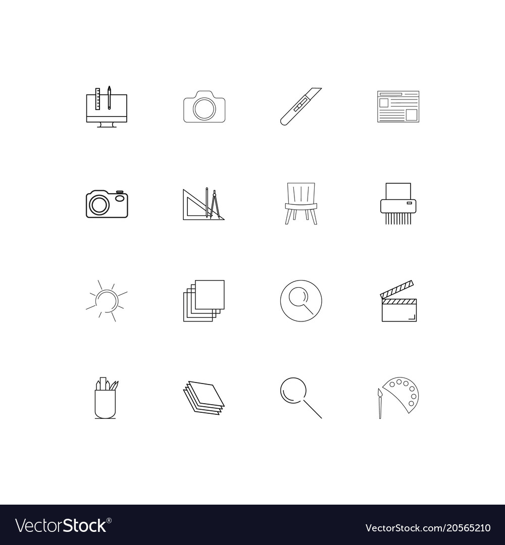 Creative process and design simple linear icons