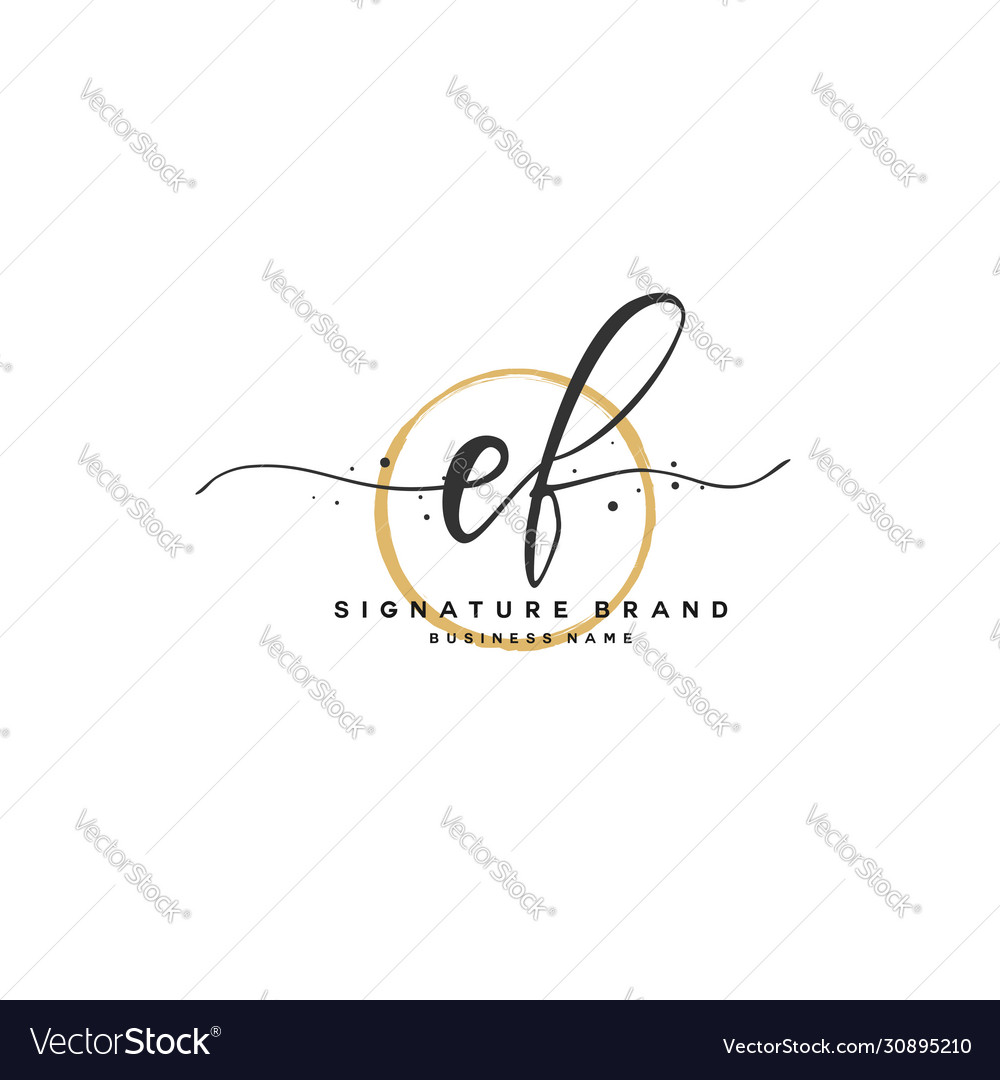 E f ef initial letter handwriting and signature