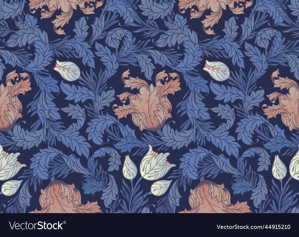 Floral vintage seamless pattern for retro Vector Image