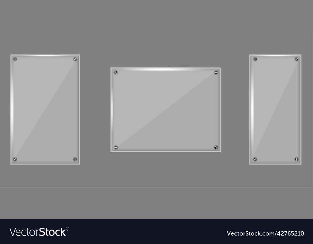 Glass frame banner template design mockup Vector Image