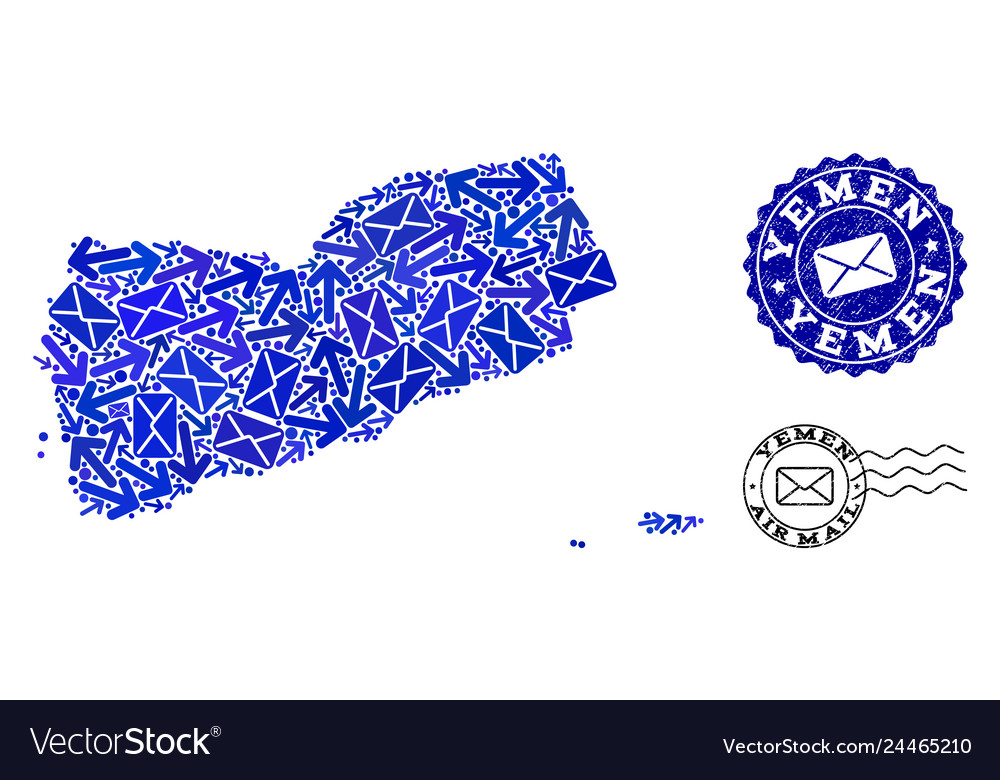 Mail communication composition of mosaic map vector image Mail communication composition of mosaic map