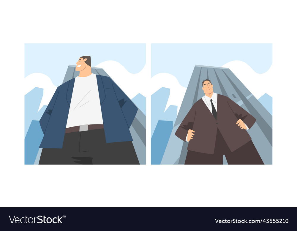 Man character in formal suit with light up view vector image Man character in formal suit with light up view