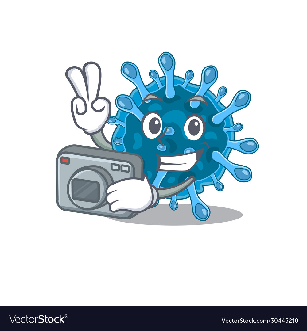 Microscopic coronavirus mascot design