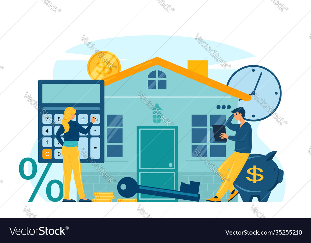 Mortgage and house loan concept Royalty Free Vector Image