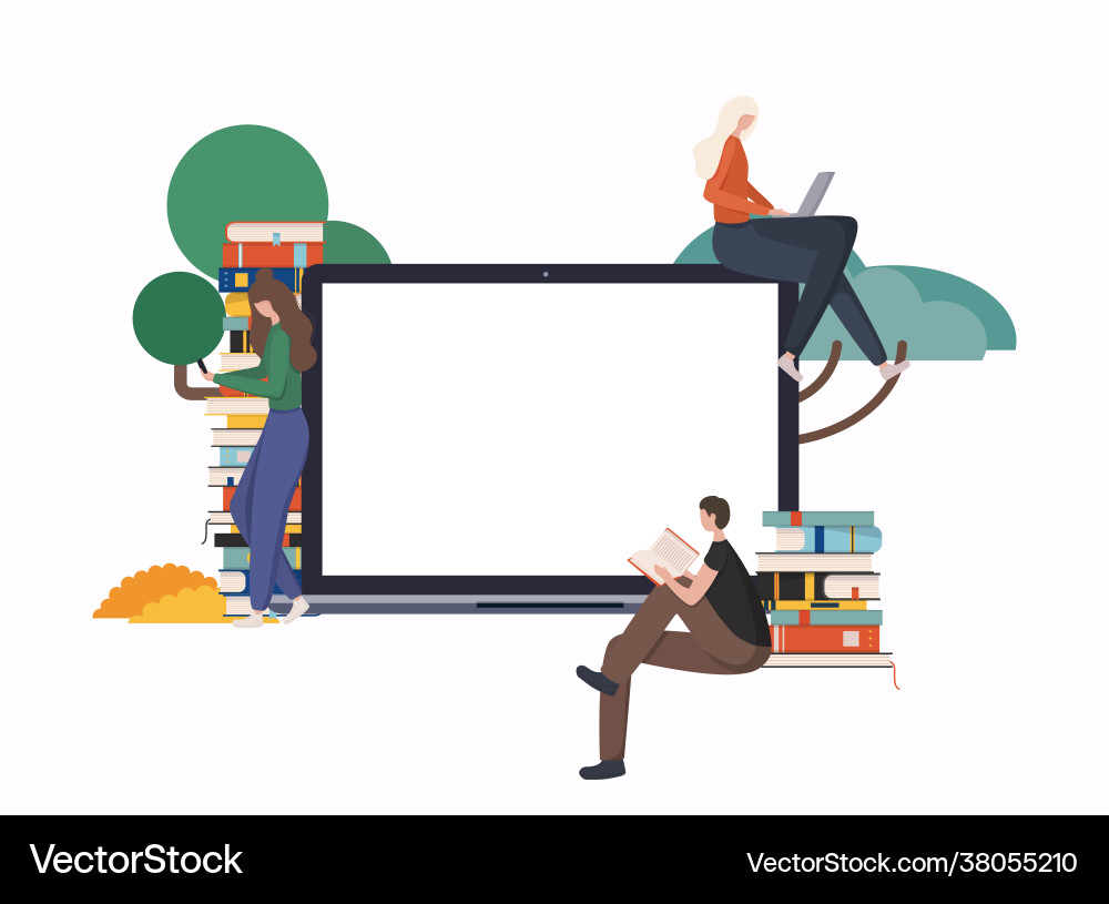 Online education at home concept e-learning Vector Image