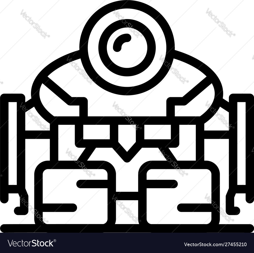 Robot cyborg icon outline style Royalty Free Vector Image